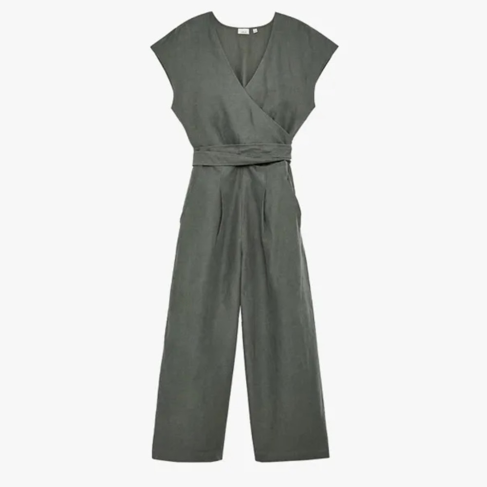Aritzia Wilfred Brax Linen jumpsuit in Olive